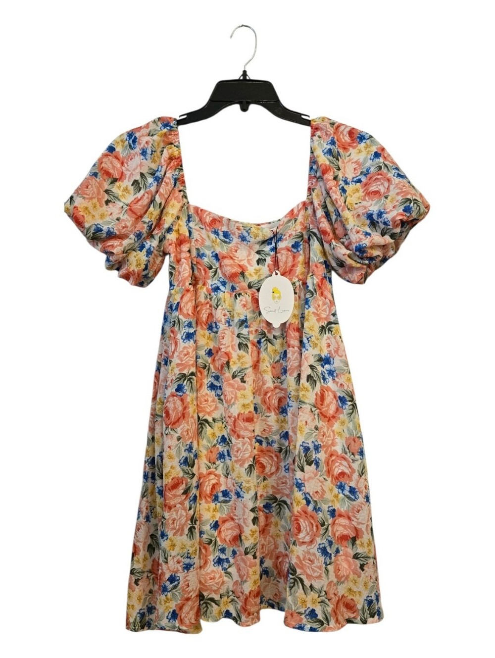 Sweet Lemon Floral Puff Sleeve BRIGERTON Romantic Boho Cottage Core M NWT - Picture 11 of 11